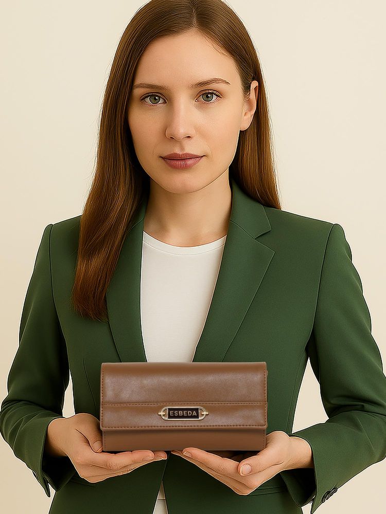 ESBEDA Tan Colour Elegant Refined Finish Wallet For Strap (S)-picture-24