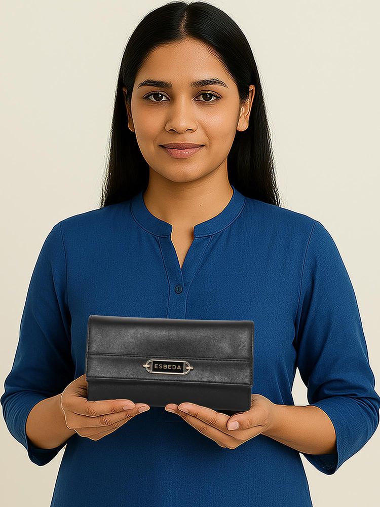 ESBEDA Black Colour Elegant Refined Finish Wallet For Strap (S)-picture-20