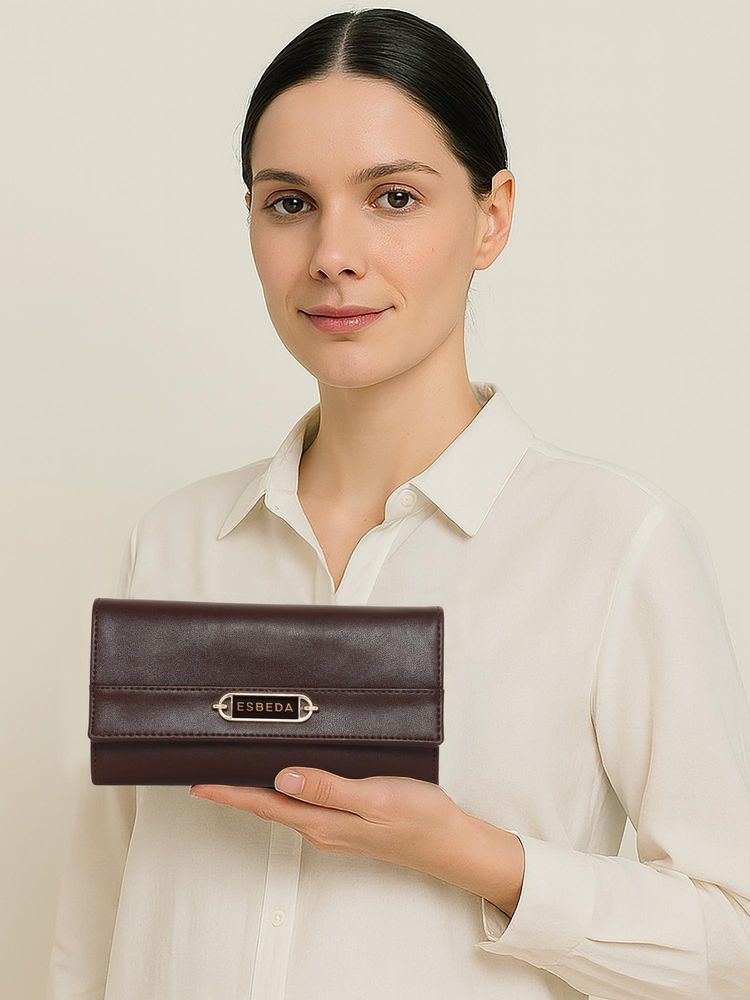 ESBEDA Brown Colour Elegant Refined Finish Wallet For Strap (S)-picture-20