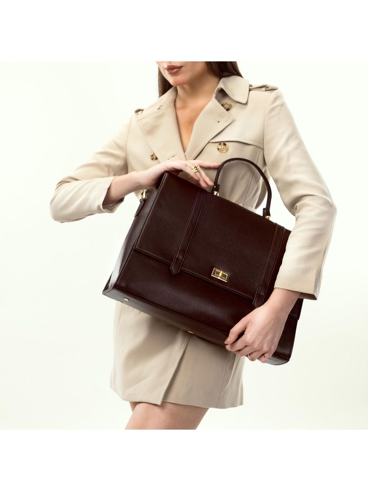 Strokes by Namrata Mehta Convertible Handbag with 2 Detachable Strap - Brown-picture-17
