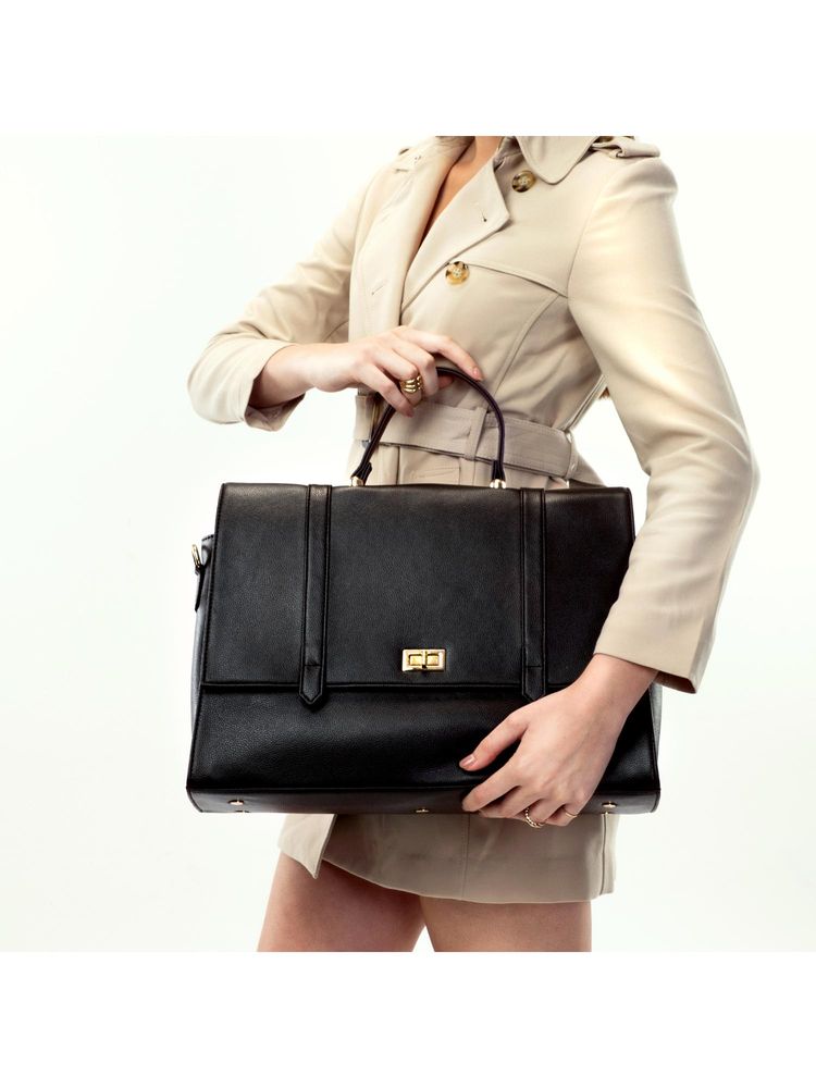 Strokes by Namrata Mehta Convertible Handbag with 2 Detachable Strap - Black-picture-11