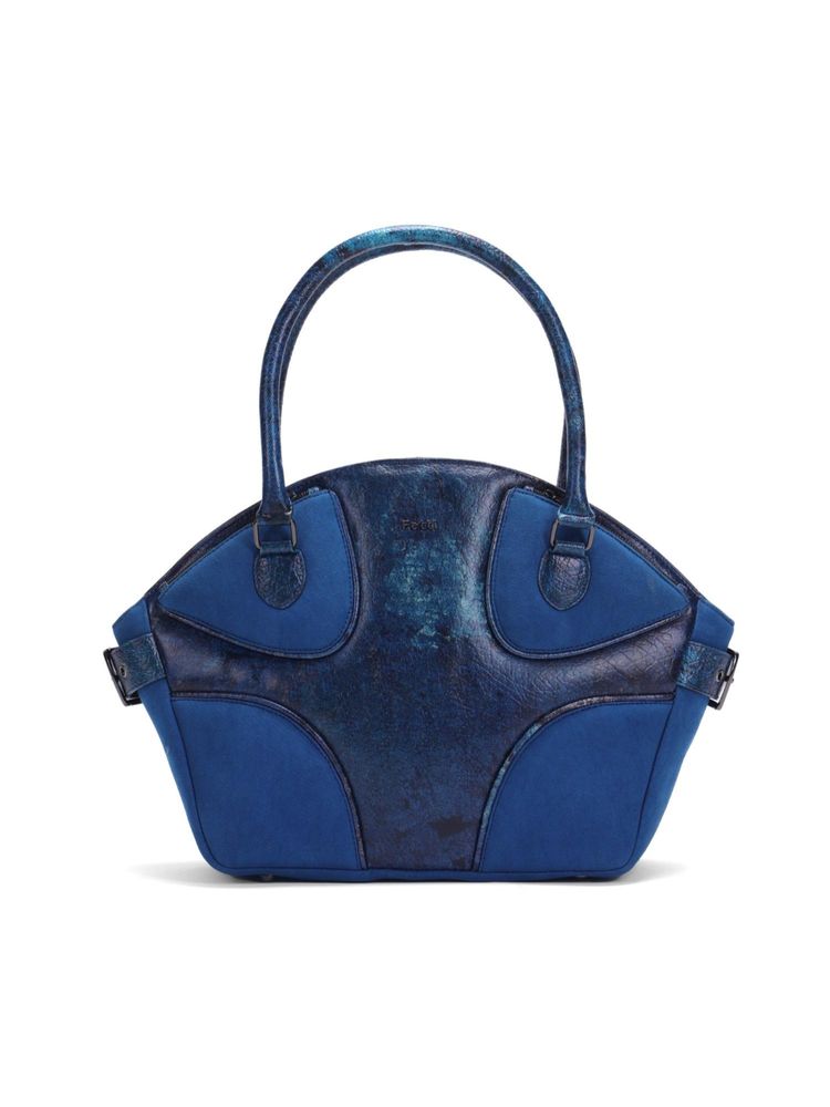 FETTI Muddled Hand Handbag - Cracked Indigo (L)-image-11