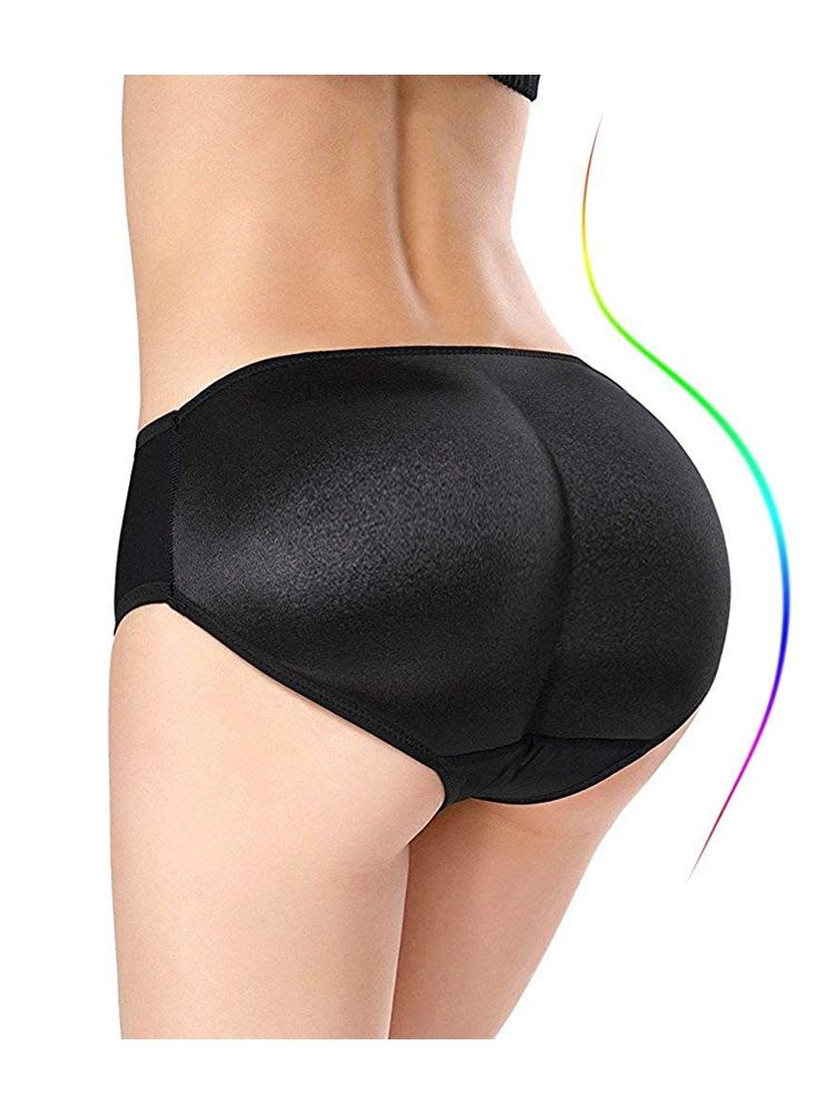 BRACHY Nylon and Spandex Padded Butt Lifter Panty (Black) (S)