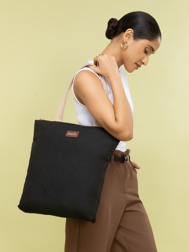 Zouk Jet Black Ivy Tote Bag-picture-17