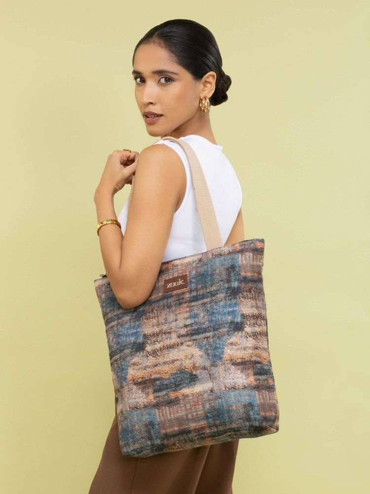 Zouk Blue Triund Baroque Ivy Tote Bag-picture-19