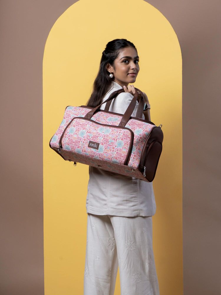 Zouk Pink Mughal Art Weekender Duffel Bag (M)-picture-14