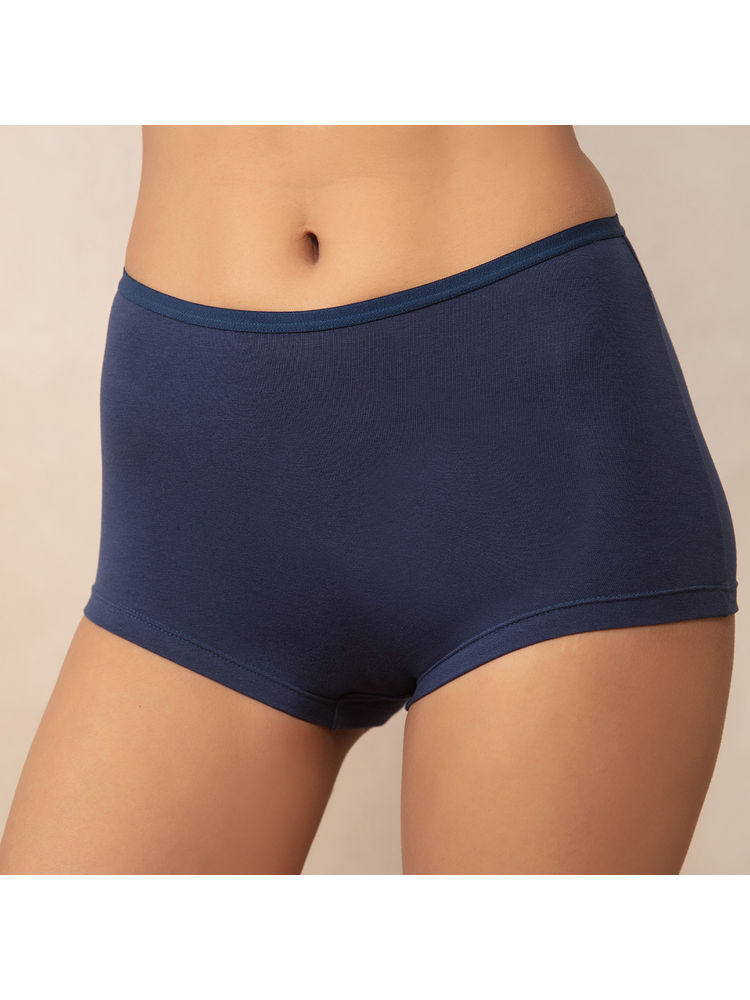 Nykd by Nyaa soft stretch cotton Mid rise Boyshort with full rear coverage-Moonlight Ocean NYP082