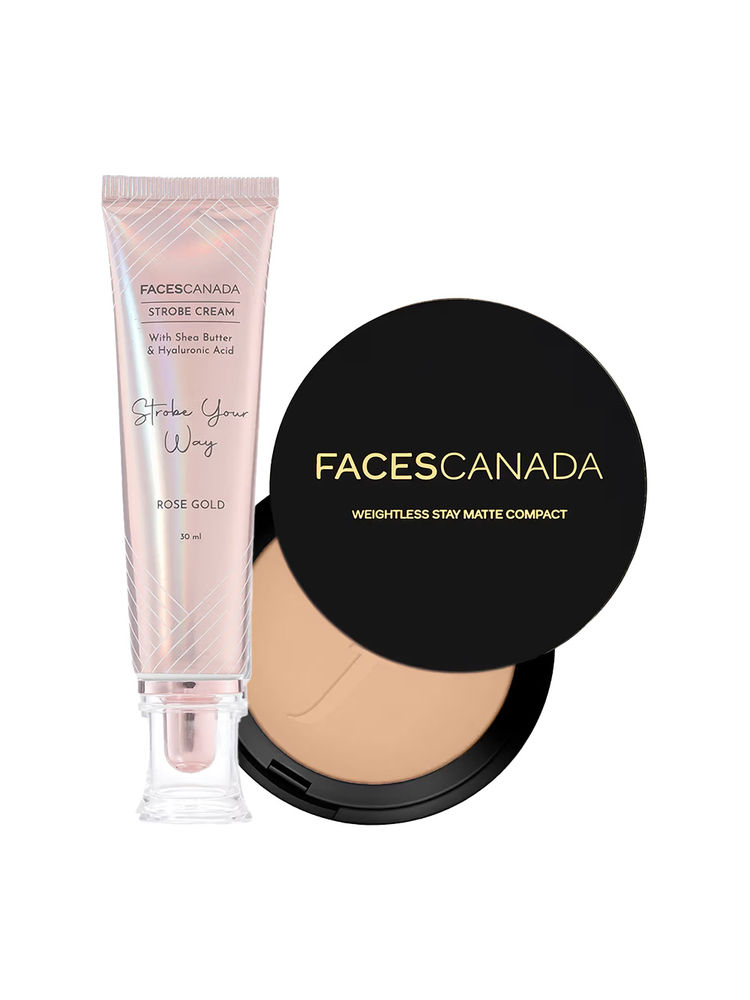 Faces Canada Set & Strobe Duo Weightless Compact Beige + Strobe Rose Gold-image-4