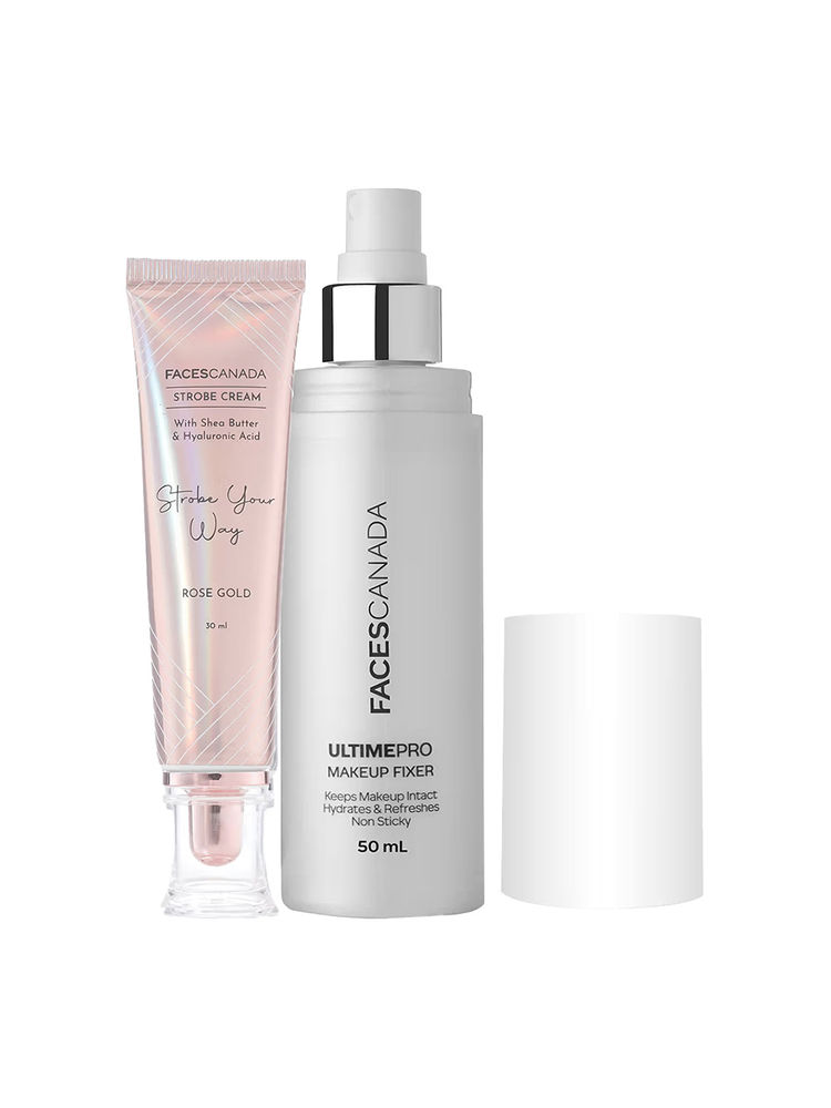 Faces Canada Strobe & Seal Combo Makeup Fixer + Strobe Rose Gold