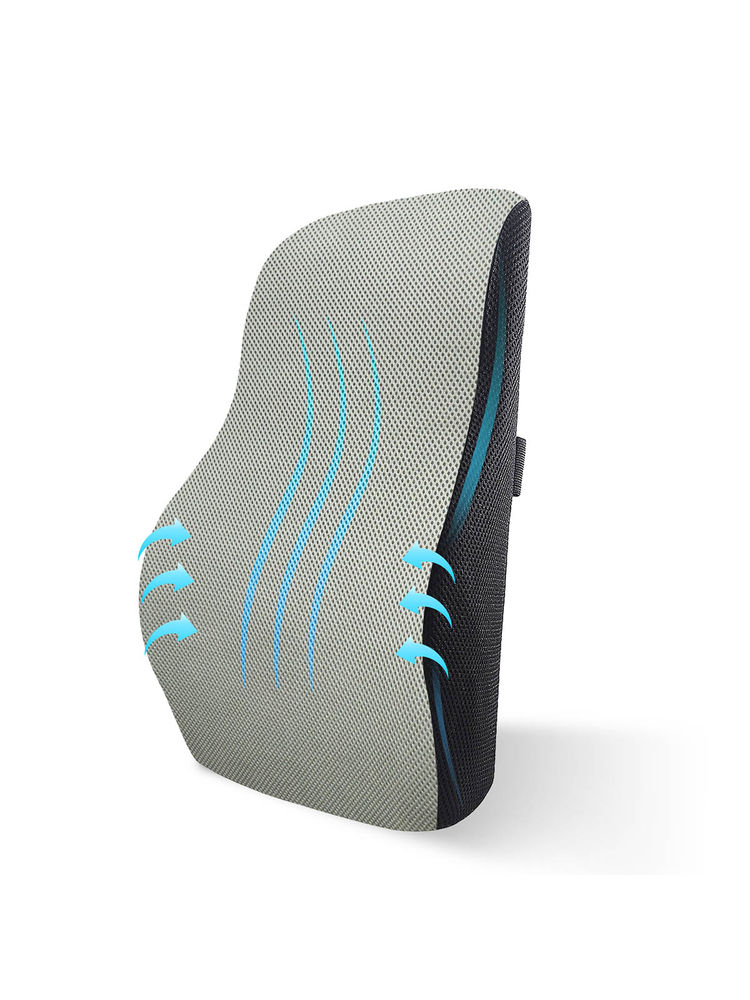 SLEEPSIA Memory Foam Lumbar Support - Orthopedic Backrest Cushion Grey-image-5