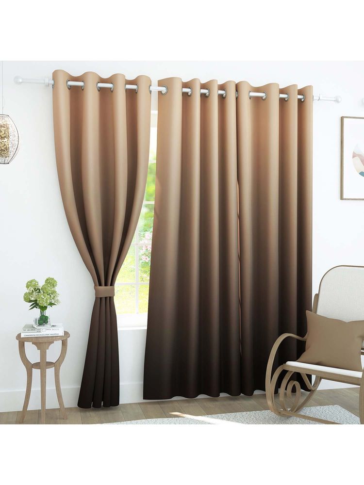 Story@Home 242 Cm (8 Ft) Shower Polyester Blackout Solid Curtains (Pack Of 2)-image-4