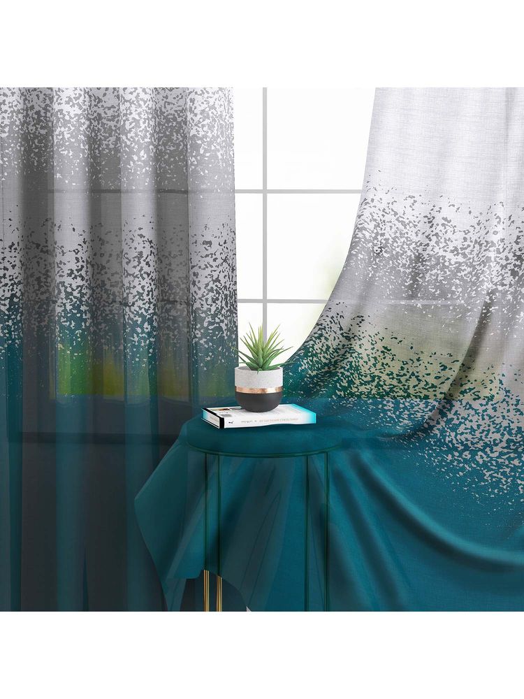 Story@Home 152 Cm (5 Ft) Window Polyester Transparent Abstract Curtains (Pack Of 2)-image-0