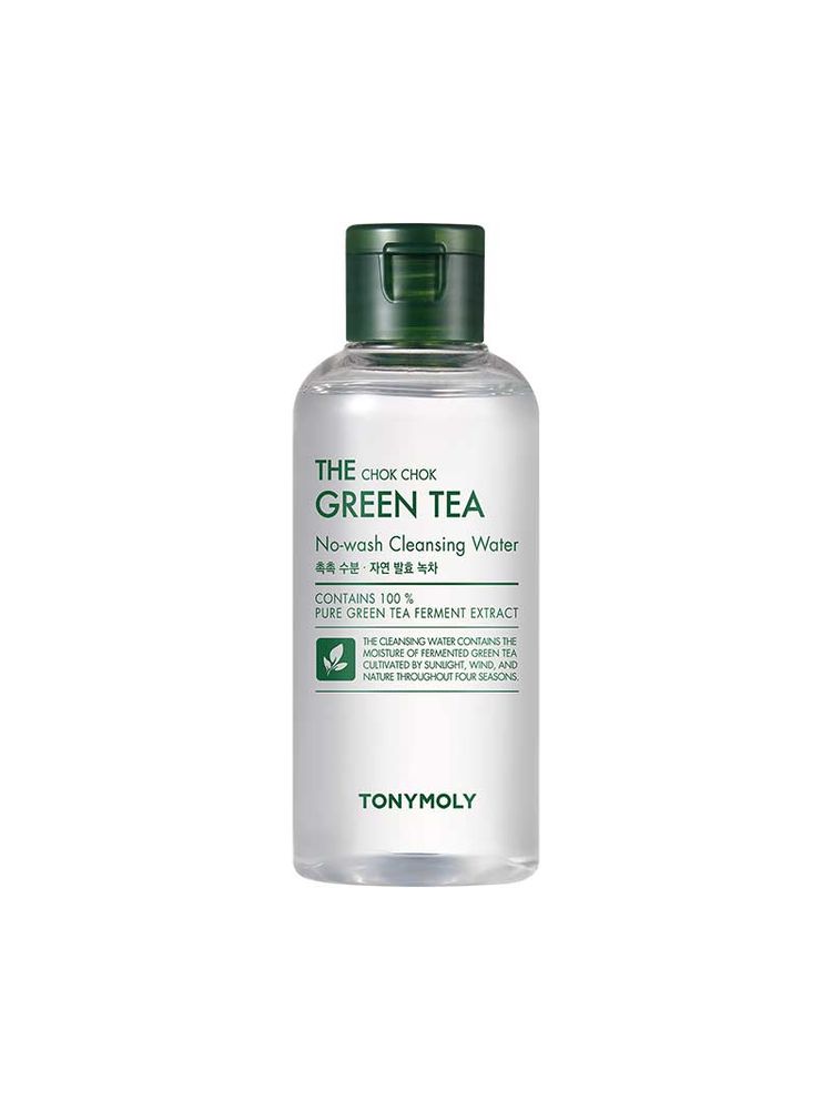 TONYMOLY Korean The Chok Chok Green Tea Cleansing Water to Purify & Hydrate Sensitive, Tired Skin