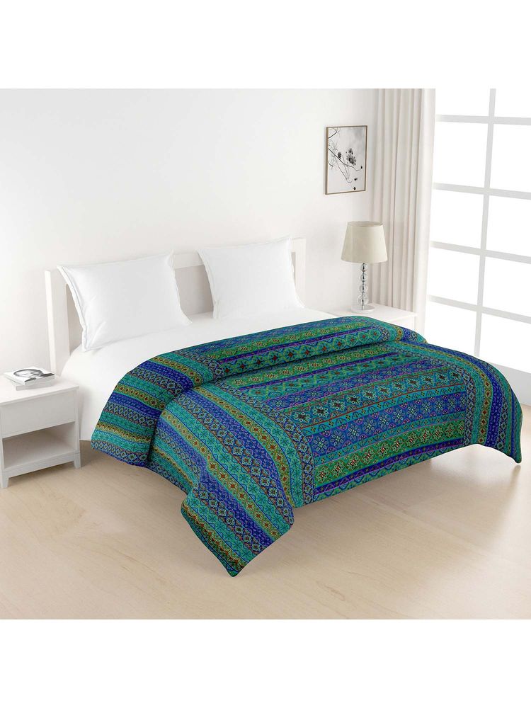 Swayam Pure Cotton Double Bed Ac Comforter-Blue-image-34