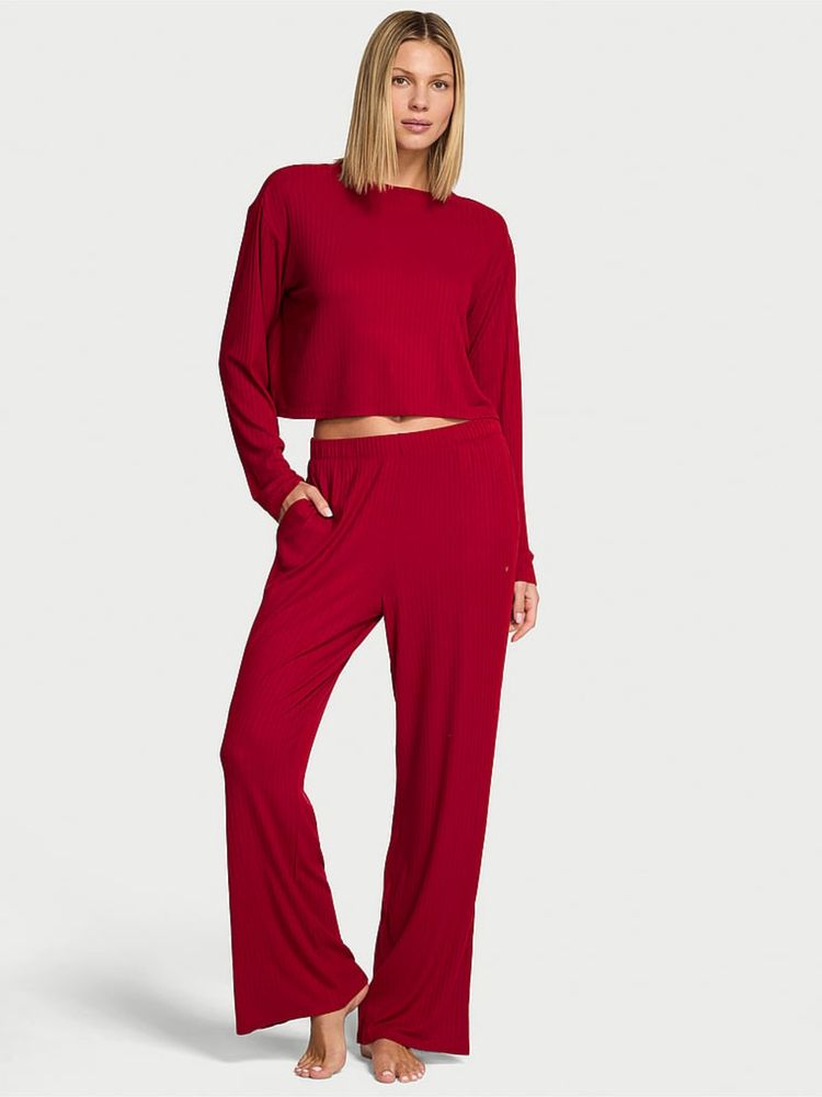 Victoria's Secret Modal Wide-Rib Long Lounge Top with Pant-image-11