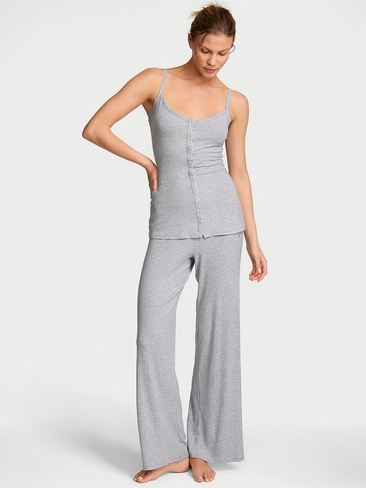 Victoria's Secret SoSoft Modal Wide-Rib Button-Front Camisole with Pant (XL)-image-1