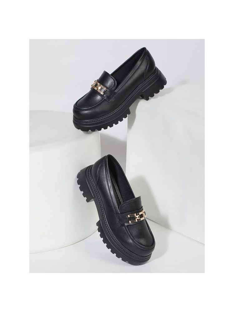 VALIOSAA Black Casual Block Loafers-picture-31