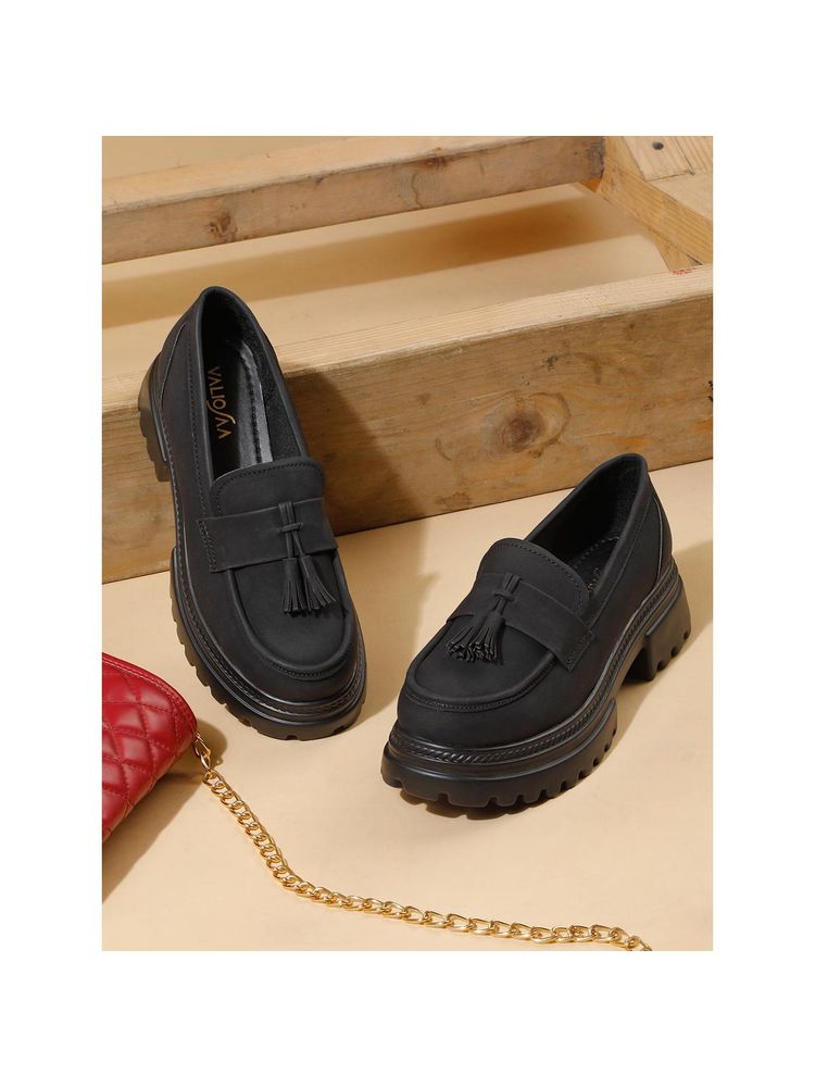 VALIOSAA Black Casual Block Loafers-picture-17