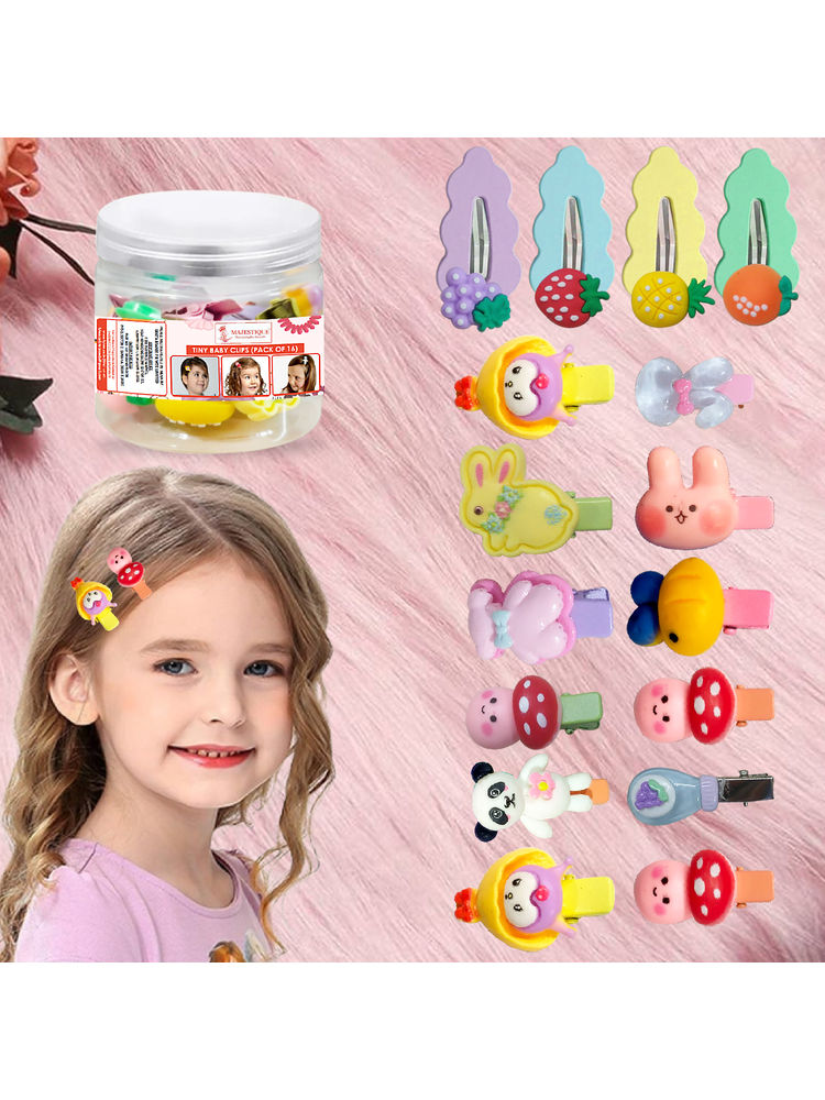 Majestique Tiny Baby Tic Tac Hair Clip Multi Design Combo Cute Hair Accessories -16Pcs-picture-16
