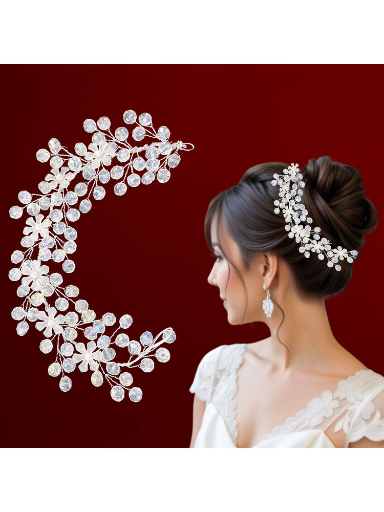Majestique Flower & Pearl Style Juda Bun Accessories-picture-42