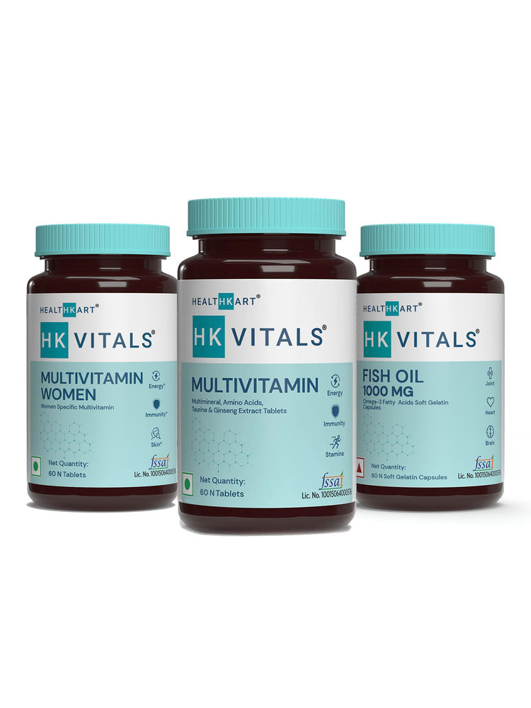 HealthKart HK Vitals Multivitamin + Multivitamin Women + Fish Oil, pack of 3,Unflavoured-image-42