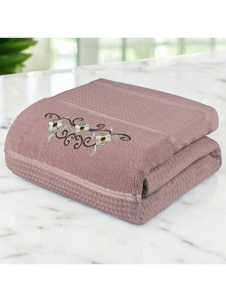Story@Home 400 Gsm Cotton Bath Towel Light Purple, Waffle Pique-image-2
