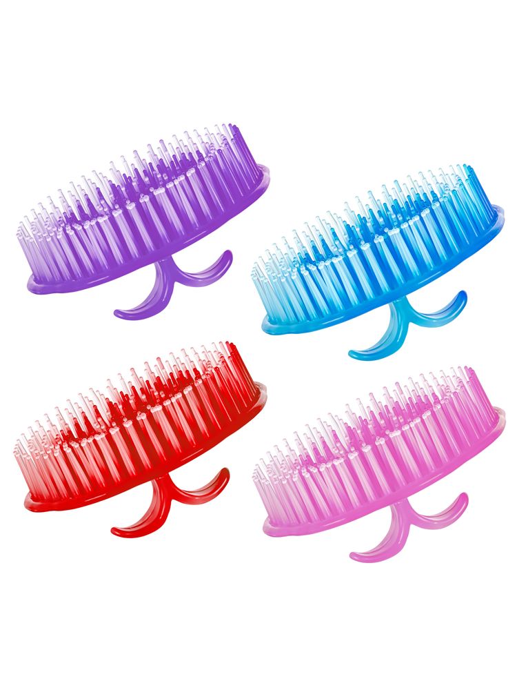 Ankita Hand Grip Round Comb & Scalp Massager Color May Vary - Pack of 4-picture-24