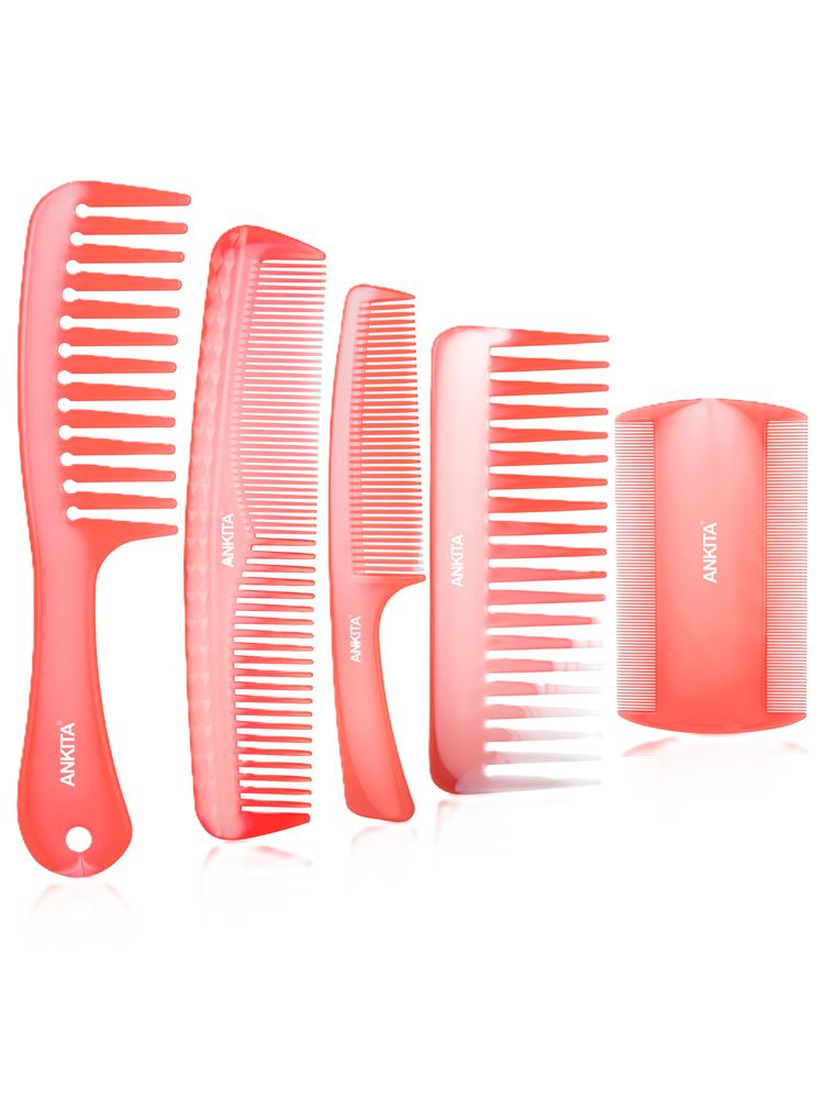 Ankita Hair Comb Set of 5|Hair Styling Comb - 5in1 Set-image-45