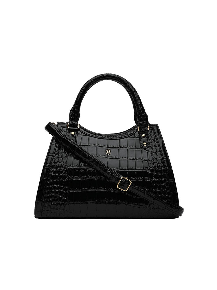 Horra Women Black Hand Bag with Detachable Strap-picture-10