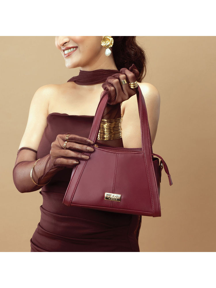 Strokes by Namrata Mehta Crimson Crush Small Hand Bag with Detachable Strap-picture-14