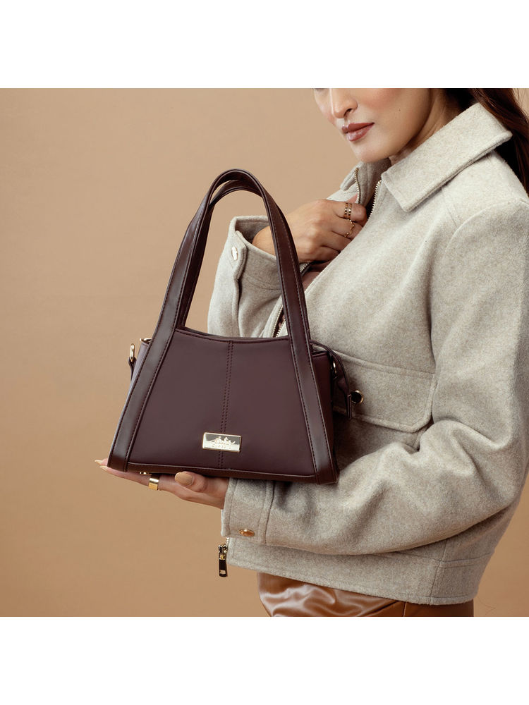 Strokes by Namrata Mehta Mahogany Mystique Hand Bag with Detachable Strap-picture-18