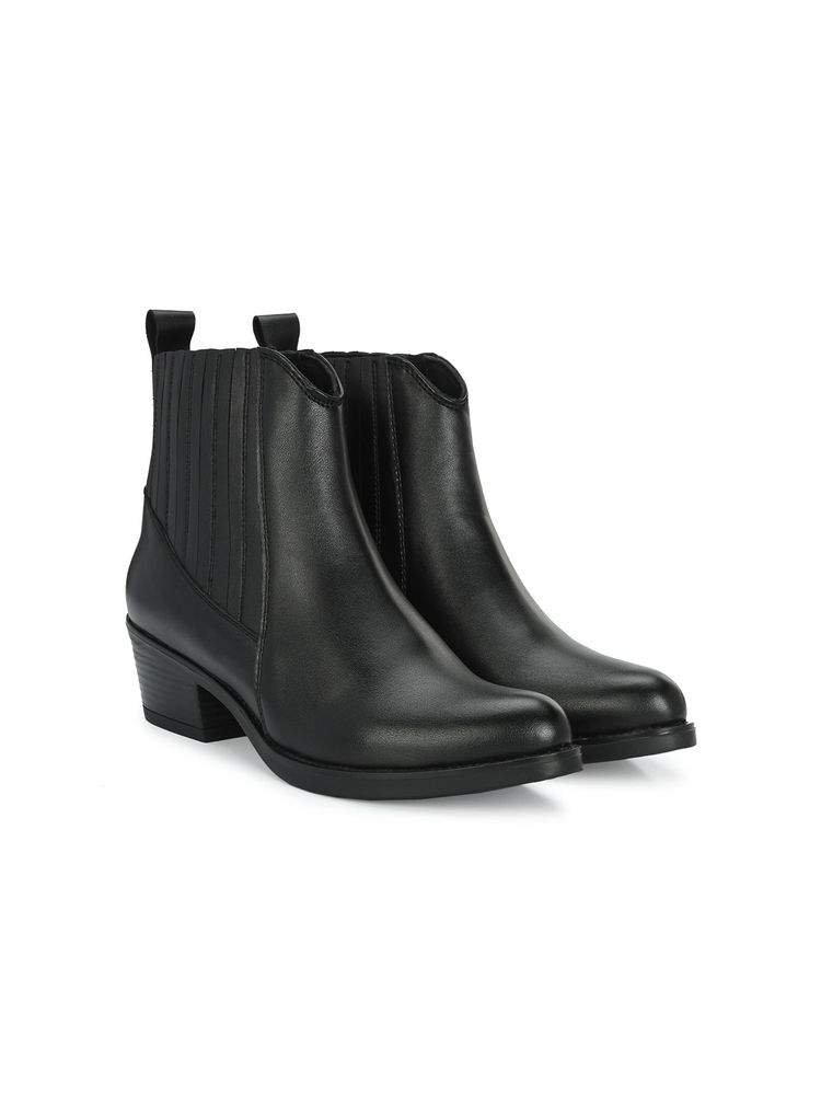 Delize Womens Black Solid Ankle Chelsea Boots-picture-28