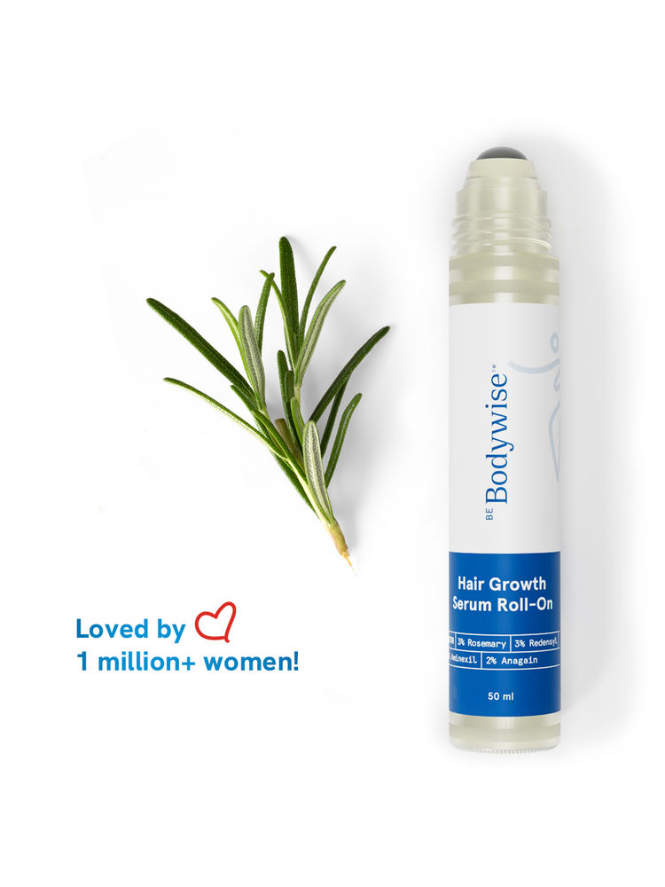 Be Bodywise Hair Growth Serum Roll On - 3% Rosemary, 3% Redensyl & 2% Aminexil For New Hair Growth