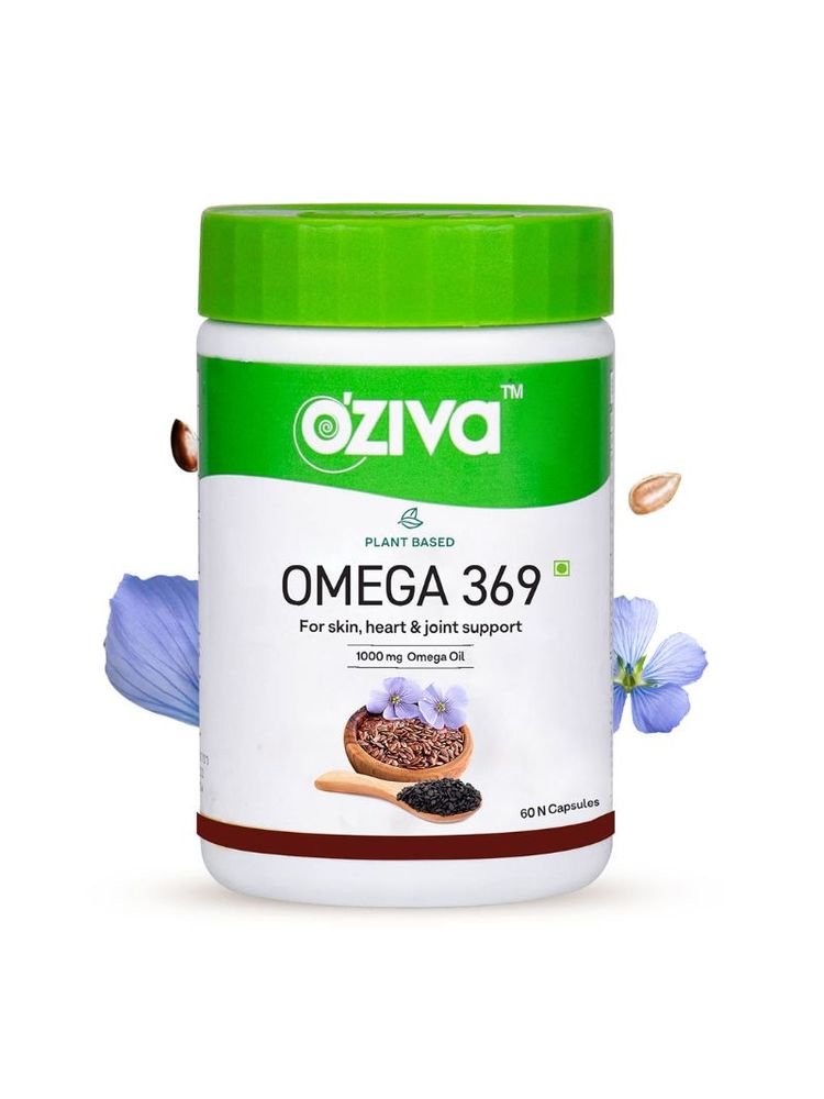 Oziva Plant Based Omega 369 Capsules For Skin, Heart, & Joint Support