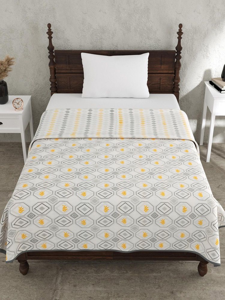 JAIPUR FABRIC Artistic Maze Grey Single Bed Dohar (Single)-picture-23