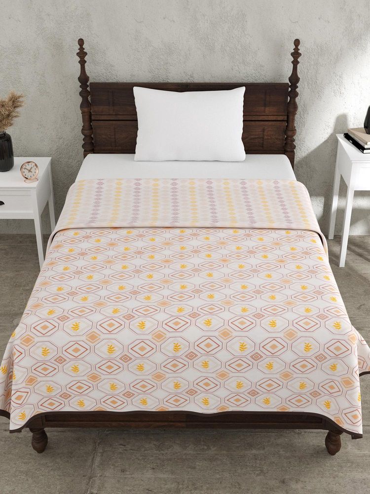 JAIPUR FABRIC Artistic Maze Peach Single Bed Dohar (Single)-image-2