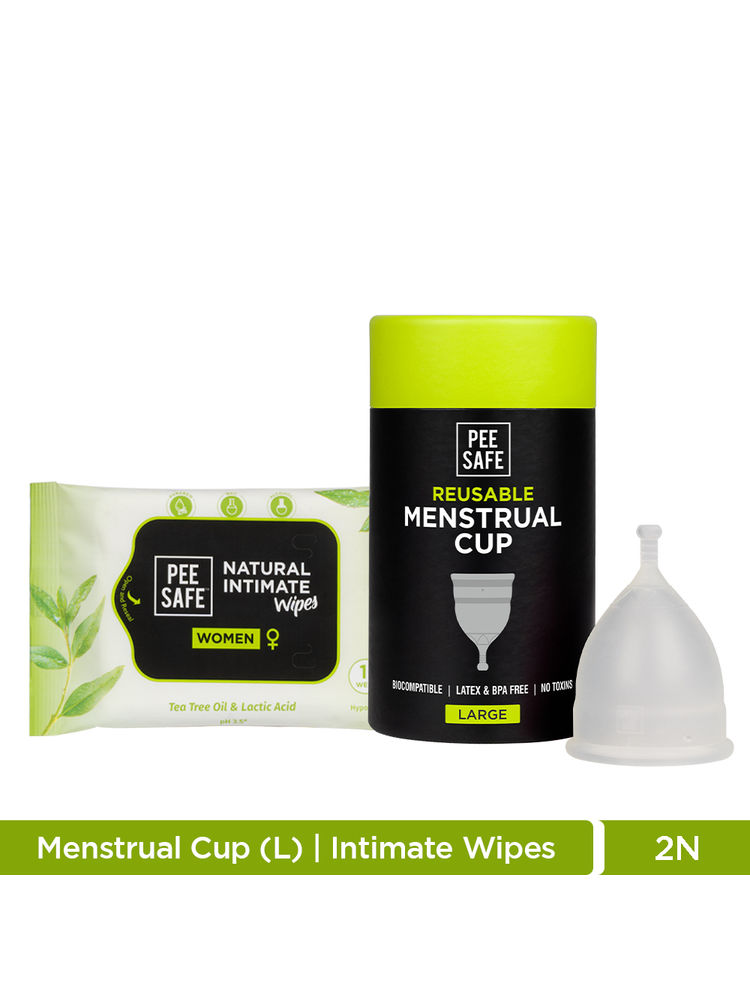 Pee Safe Combo of Menstrual Cup (Large) with Intimate Wipes (Pack of 10 Wipes)-picture-17