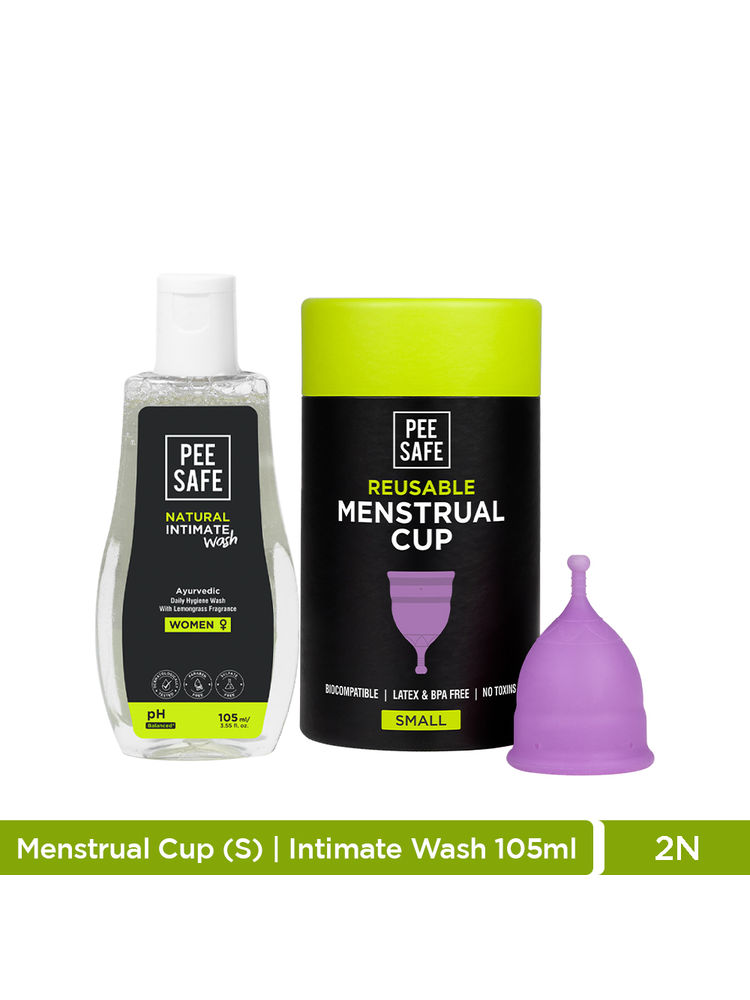 Pee Safe Combo of Menstrual Cup (Extra Small) with Intimate Wash