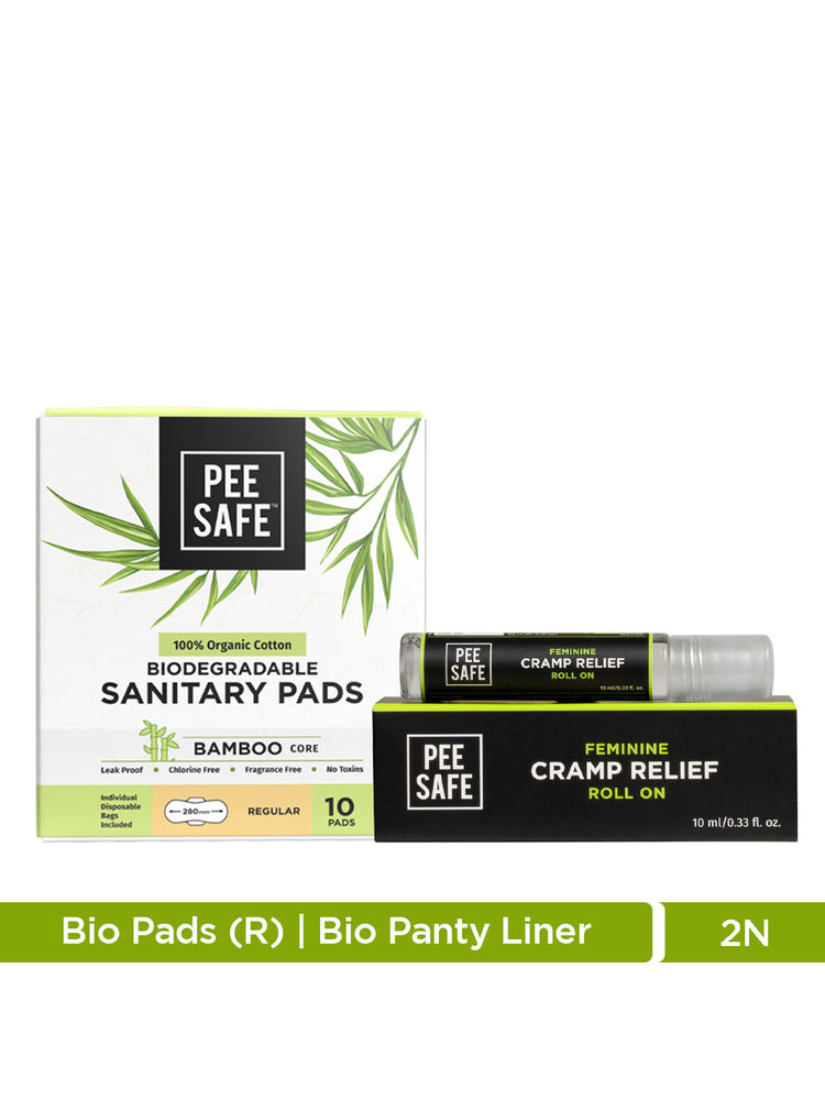 Pee Safe 100% Organic Cotton Sanitary Pads Regular & Feminine Period Cramp Relief Roll On-image-37