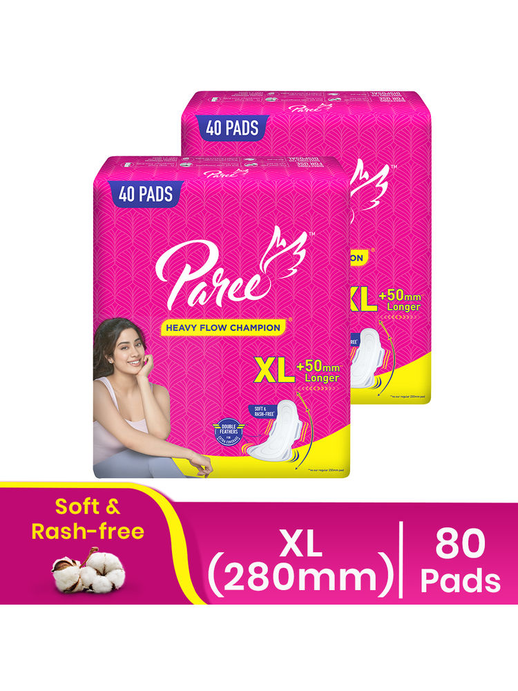 Paree Soft & Rash Free XL-40 Sanitary Pads (Combo of 2) Quick Absorption