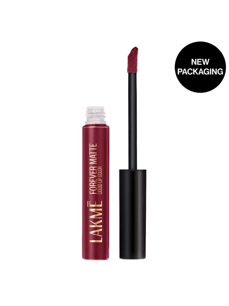 Lakme Forever Matte Liquid Lip Color, 16Hr Lipstick, Lightweight & Transferproof - Red Sangria