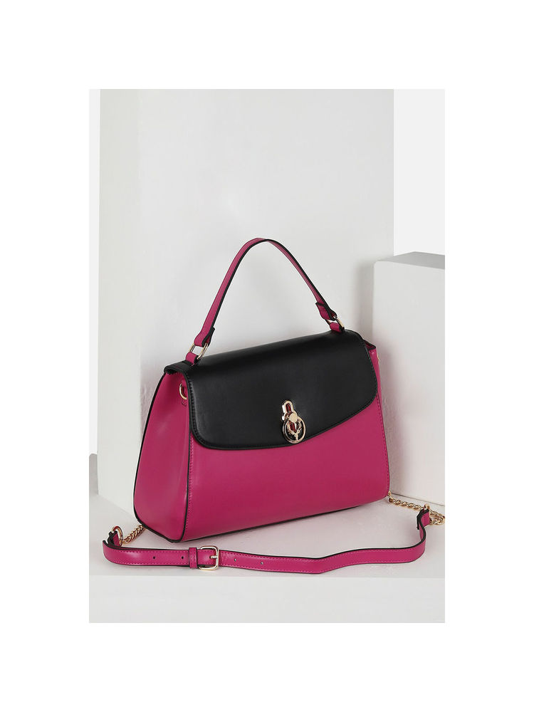 Allen Solly Women Casual Solid Pink Handbag with Detachable Strap-image-32