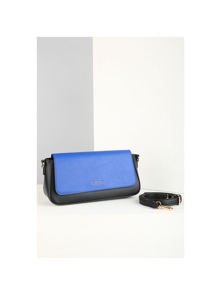 Allen Solly Women Casual Textured Blue Sling Bag with Detachable Strap-picture-28