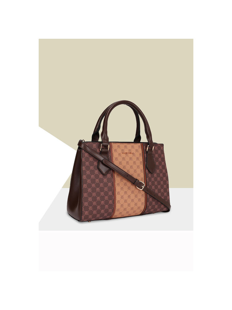 Allen Solly Women Casual Colorblock Brown Handbag with Detachable Strap-picture-48