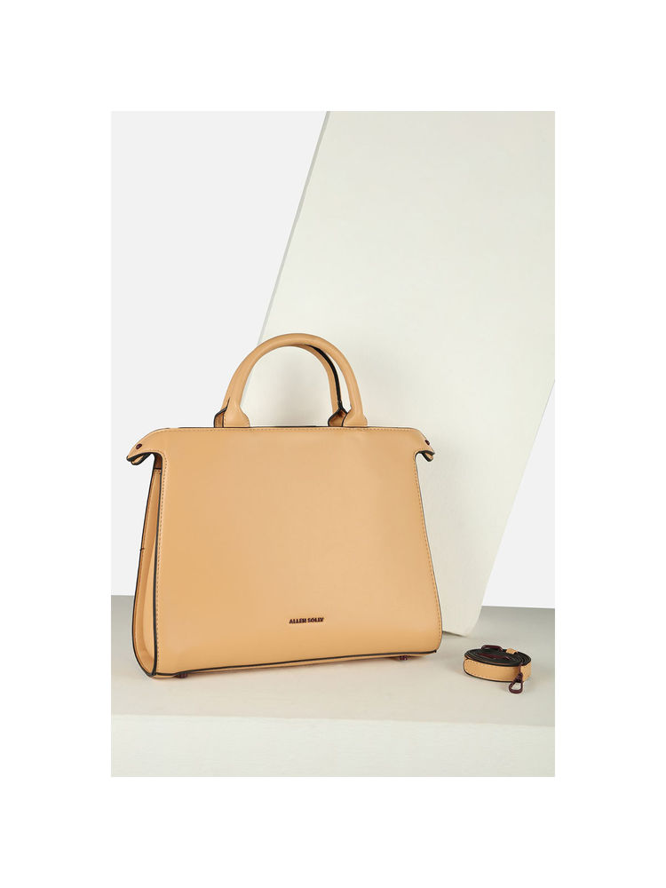 Allen Solly Women Casual Solid Beige Handbag with Detachable Strap-picture-26