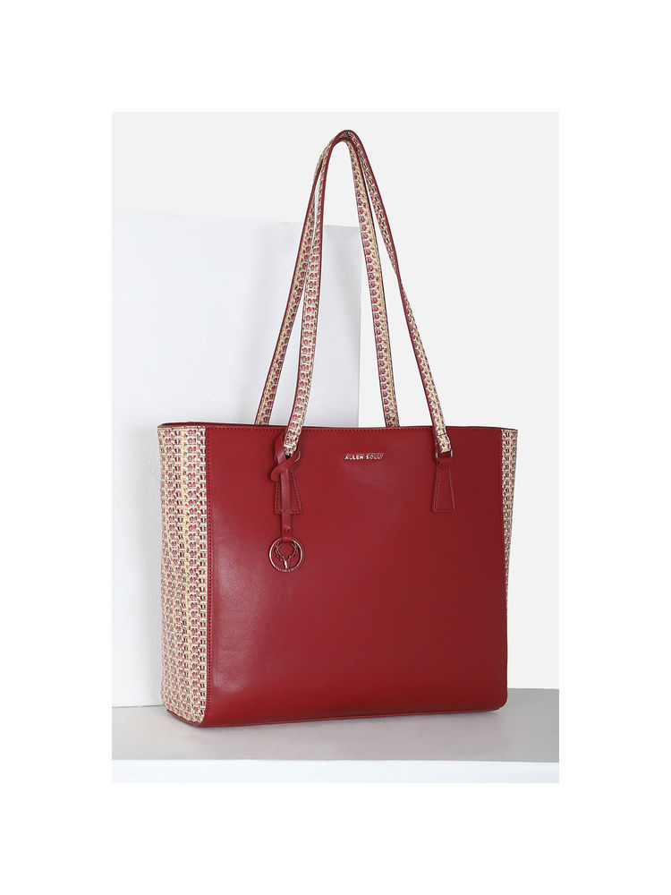 Allen Solly Women Formal Textured Red Handbag-picture-35