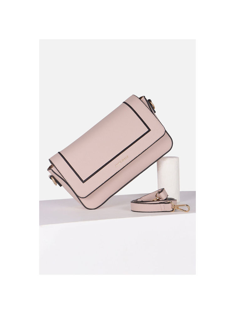 Allen Solly Women Casual Textured Pink Sling Bag with Detachable Strap-image-12