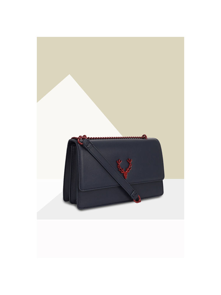 Allen Solly Women Casual Solid Navy Blue Sling Bag-picture-25