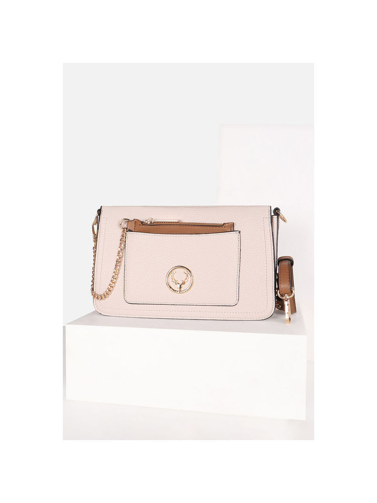 Allen Solly Women Casual Textured Beige Sling Bag with Detachable Strap-image-34