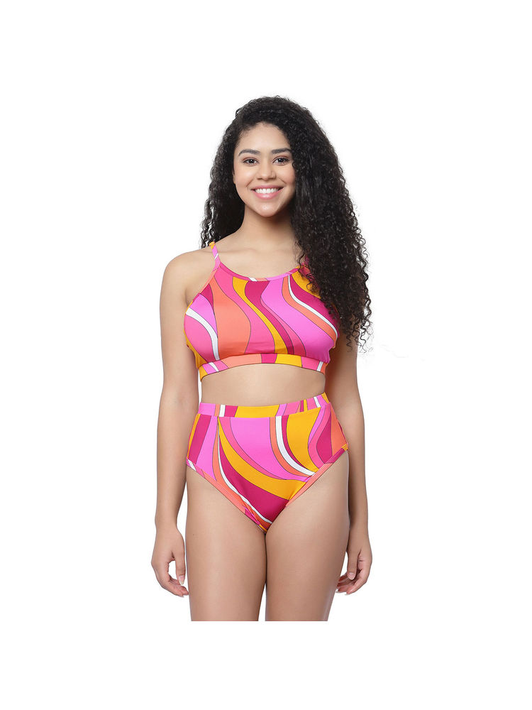 Cukoo Padded Pink Printed Bikini (Set of 2)-picture-21